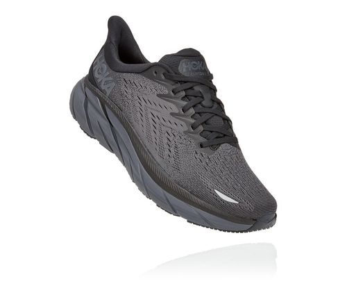 Hoka One One Herre Clifton 8 Road Løpesko Svart/Svart Norge-37IUB